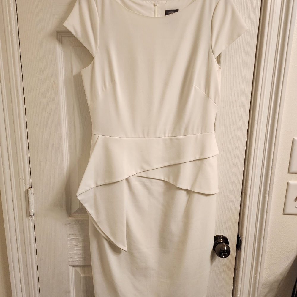 Vince Camuto architectural peplum bodycon cocktail dress size 10